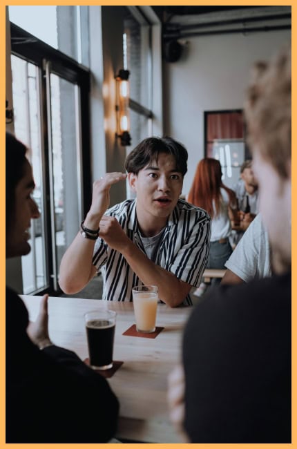 Group Of men sitting at restaurant