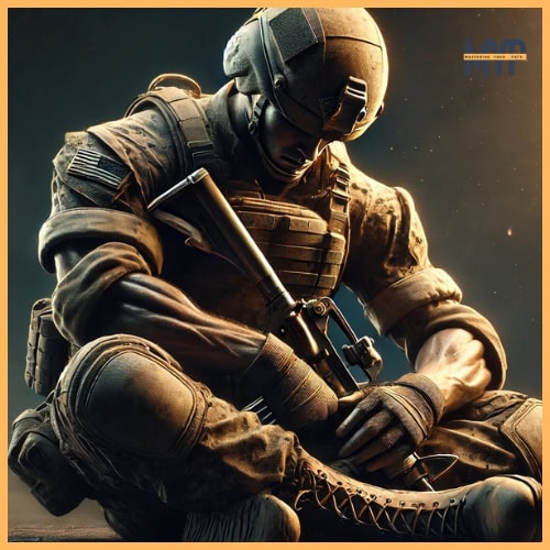 Masculine soldier meditation