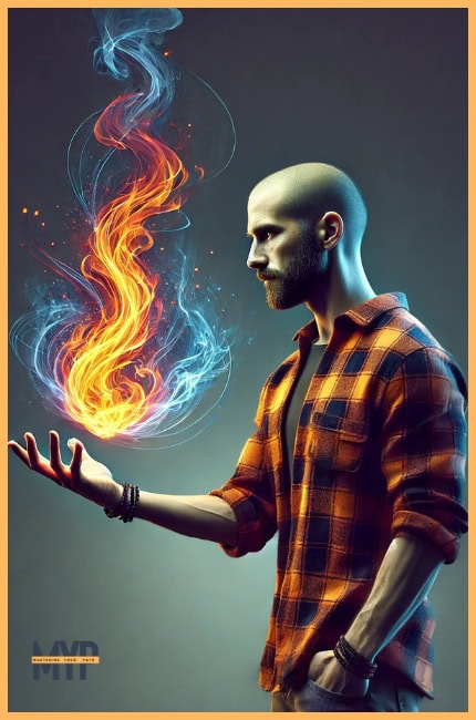 AI Man Controlling Flame